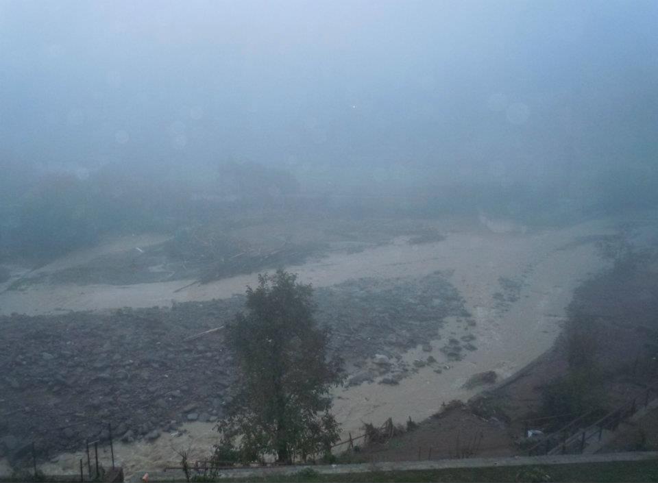 Il corso del torrente dissestato